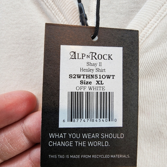 Alp‎ n' Rock NEW Shay II Henley Shirt Long Sleeve V-neck Cream Henley Tee sz XL - Picture 5 of 10